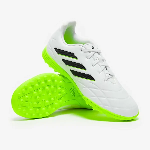 Adidas Børn Copa Pure.3 TF - Hvide/Core Sorte/Lucid Citron Fodboldstøvler