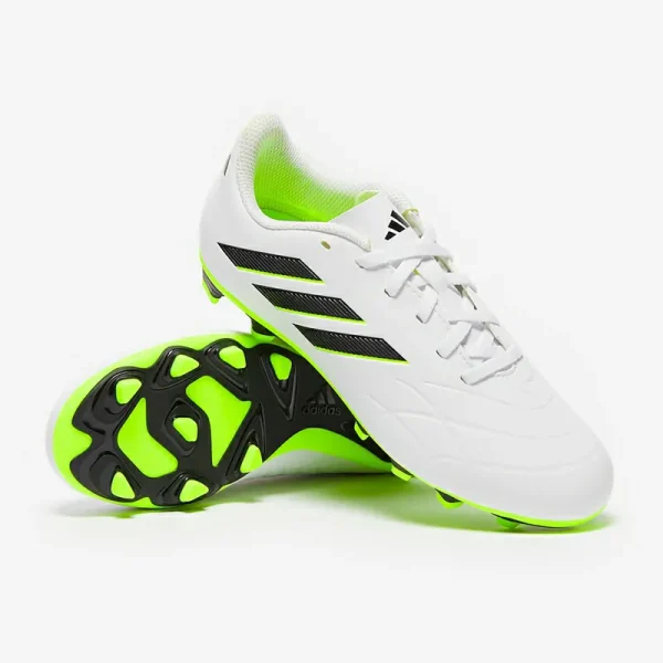 Adidas Børn Copa Pure.4 FG - Hvide/Core Sorte/Lucid Citron Fodboldstøvler