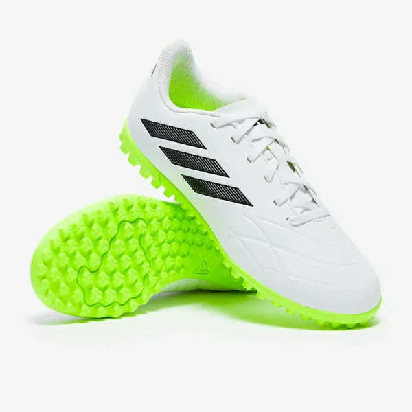 Adidas Børn Copa Pure.4 TF - Hvide/Core Sorte/Lucid Citron Fodboldstøvler