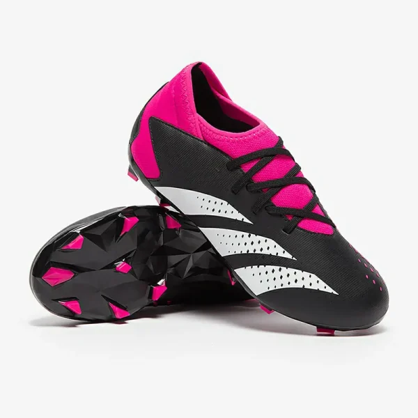 Adidas Børn PRødator Accuracy.3 FG - Core Sorte/Hvide/Team Shock Lyserøde Fodboldstøvler