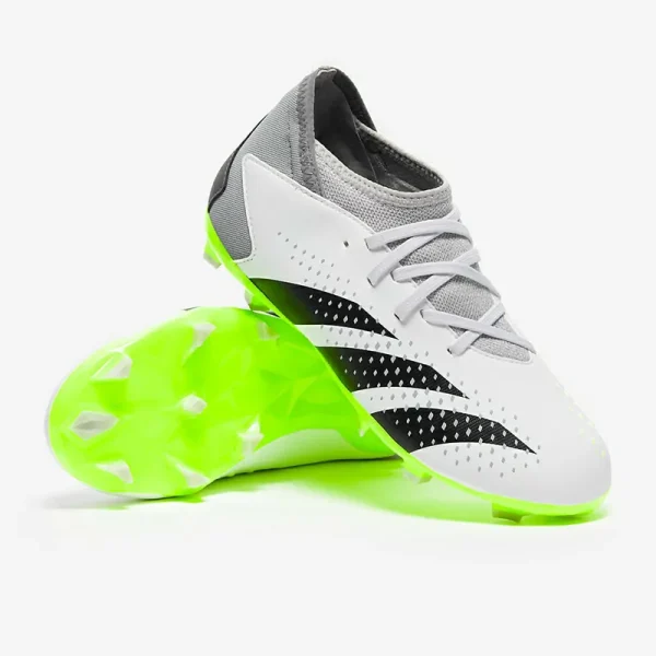 Adidas Børn PRødator Accuracy.3 FG - Hvide/Core Sorte/Lucid Citron Fodboldstøvler