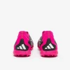 Adidas Børn PRødator Accuracy.3 uden snørebånd TF - Core Sorte/Hvide/Team Shock Lyserøde Fodboldstøvler