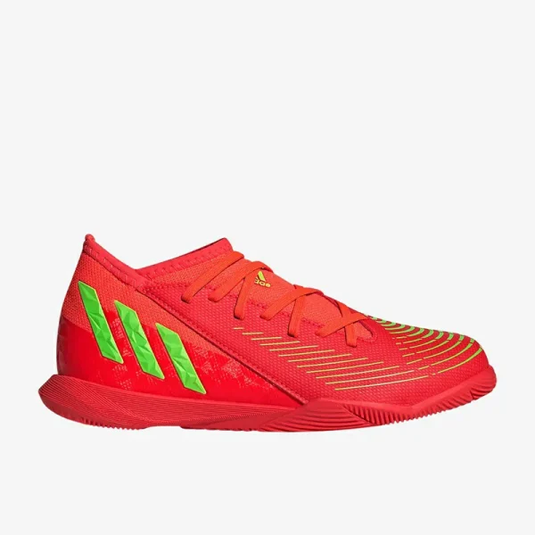 Adidas Børn PRødator Edge.3 IN - Solar Rød/Solar Grønne/Core Sorte Fodboldstøvler