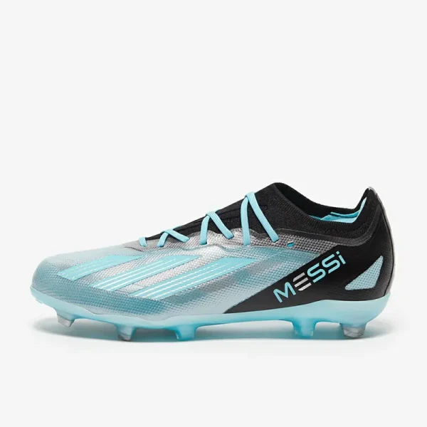 Adidas Børn X Crazyfast Messi.1 FG - Sølv Met/Bliss Blå/Core Sorte Fodboldstøvler