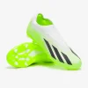 Adidas Børn X Crazyfast.1 uden snørebånd FG - Hvide/Core Sorte/Lucid Citron Fodboldstøvler