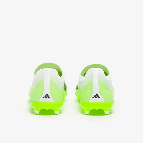 Adidas Børn X Crazyfast.1 uden snørebånd FG - Hvide/Core Sorte/Lucid Citron Fodboldstøvler
