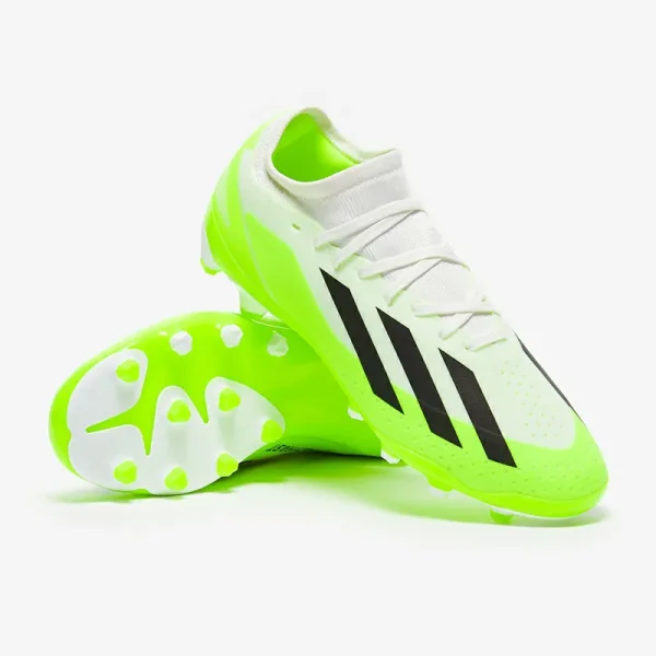 Adidas Børn X Crazyfast.3 MG - Hvide/Core Sorte/Lucid Citron Fodboldstøvler