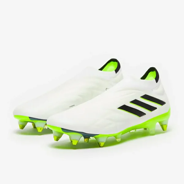Adidas Copa Pure+ SG - Hvide/Core Sorte/Lucid Citron Fodboldstøvler