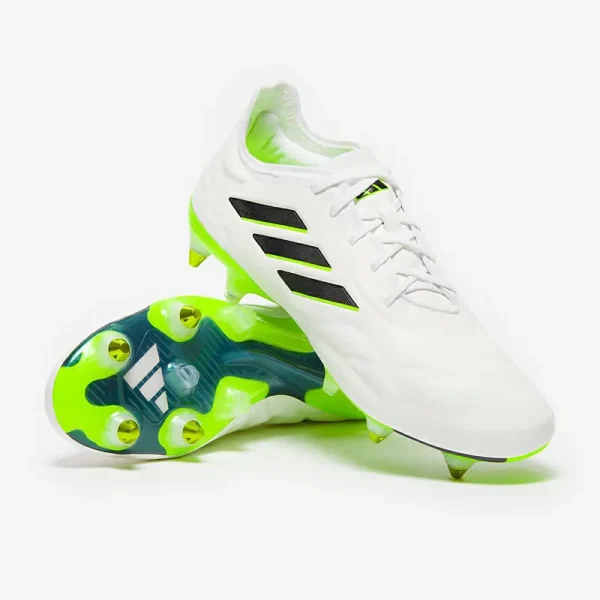 Adidas Copa Pure.1 SG - Hvide/Core Sorte/Lucid Citron Fodboldstøvler