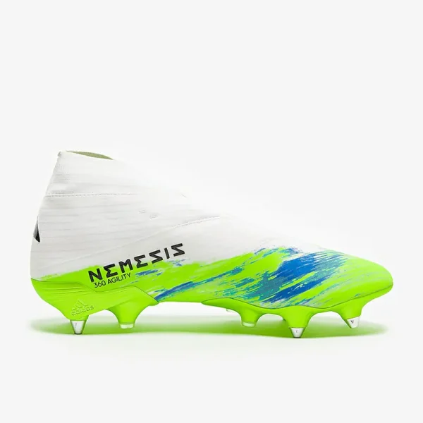 Adidas Nemeziz 19+ SG - Hvide/Grønne/Blå/Sorte Fodboldstøvler
