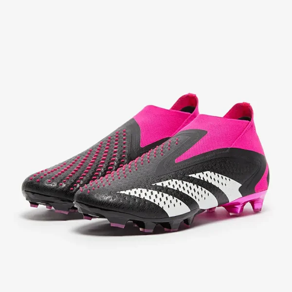 Adidas PRødator Accuracy+ AG - Core Sorte/Hvide/Team Shock Lyserøde Fodboldstøvler