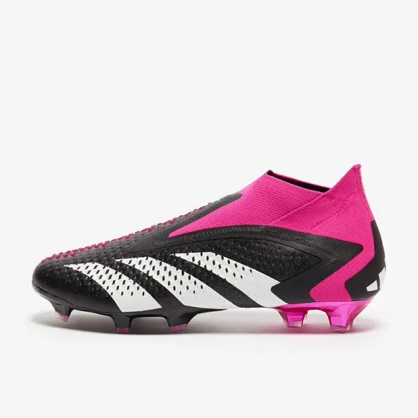 Adidas PRødator Accuracy+ FG - Core Sorte/Hvide/Team Shock Lyserøde Fodboldstøvler