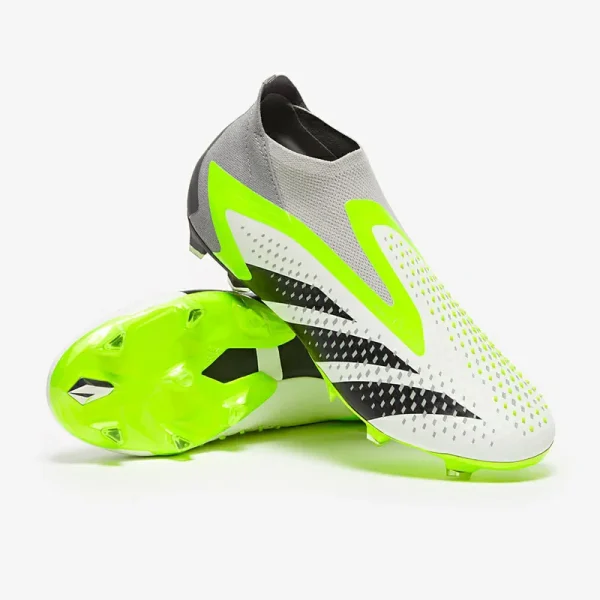 Adidas PRødator Accuracy+ FG - Hvide/Core Sorte/Lucid Citron Fodboldstøvler