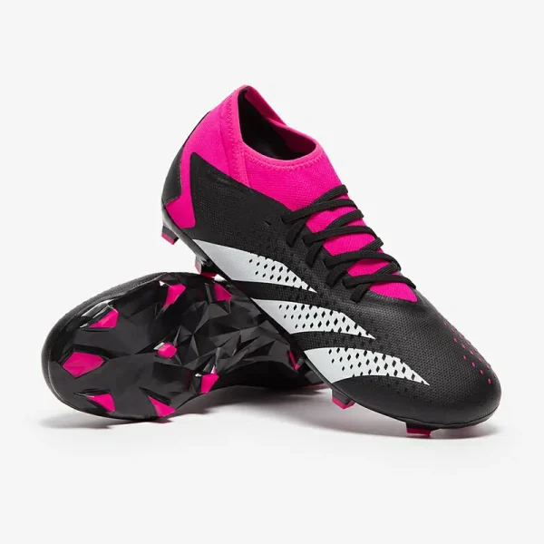 Adidas PRødator Accuracy.3 FG - Core Sorte/Hvide/Team Shock Lyserøde Fodboldstøvler