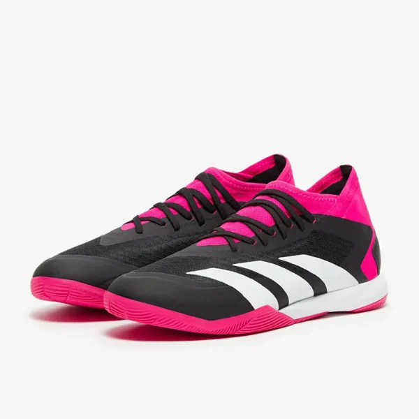 Adidas PRødator Accuracy.3 IN - Core Sorte/Hvide/Team Shock Lyserøde Fodboldstøvler