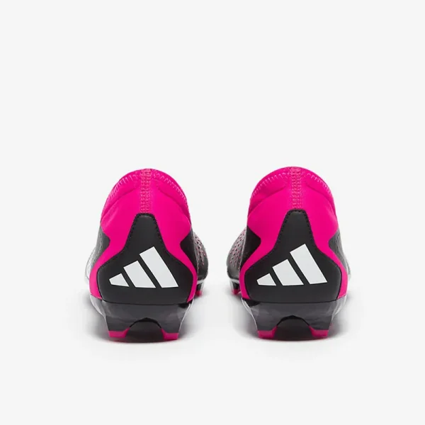 Adidas PRødator Accuracy.3 uden snørebånd FG - Core Sorte/Hvide/Team Shock Lyserøde Fodboldstøvler