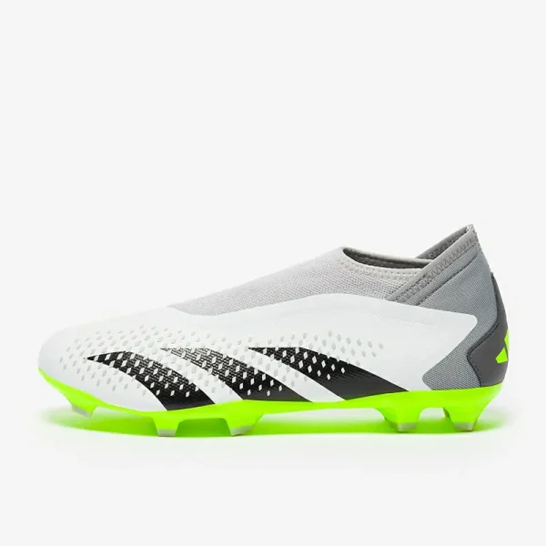 Adidas PRødator Accuracy.3 uden snørebånd FG - Hvide/Core Sorte/Lucid Citron Fodboldstøvler