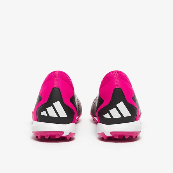 Adidas PRødator Accuracy.3 uden snørebånd TF - Core Sorte/Hvide/Team Shock Lyserøde Fodboldstøvler