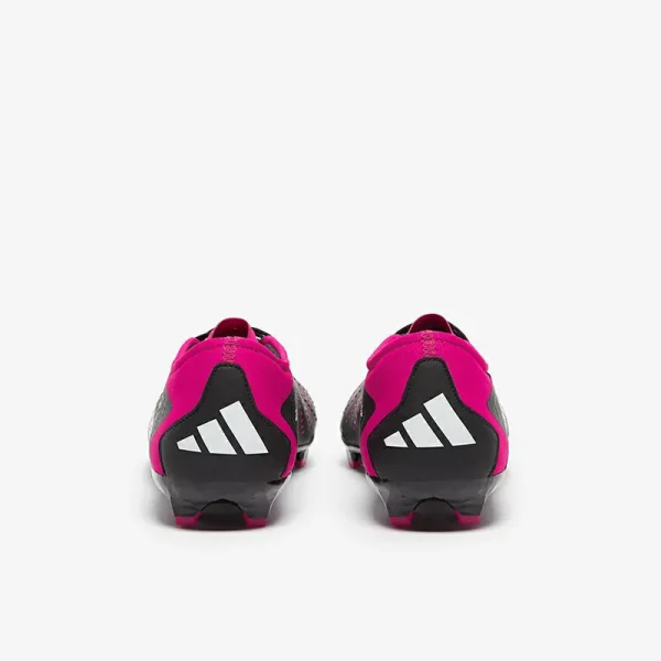 Adidas PRødator Accuracy.3 Low FG - Core Sorte/Hvide/Team Shock Lyserøde Fodboldstøvler