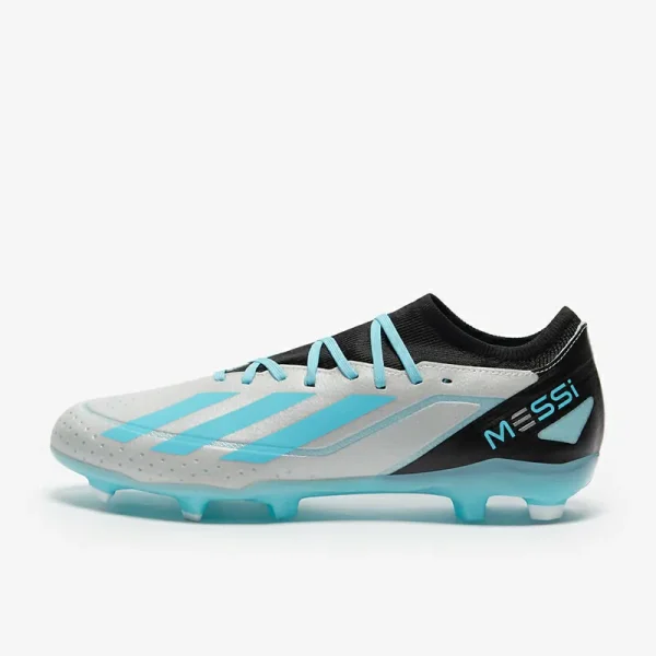 Adidas X Crazyfast Messi.3 FG - Sølv Met/Bliss Blå/Core Sorte Fodboldstøvler