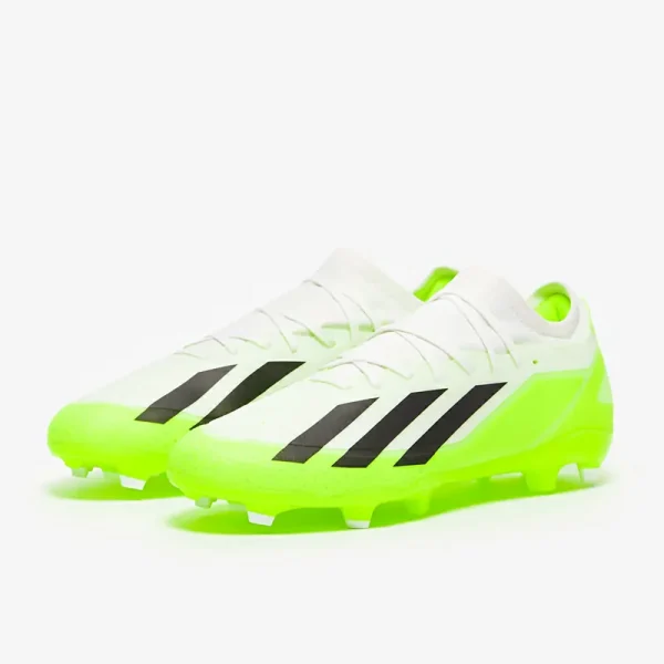 Adidas X Crazyfast.3 FG - Hvide/Core Sorte/Lucid Citron Fodboldstøvler