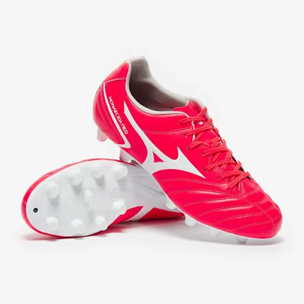 Mizuno Monarcida Neo II Select FG - Fiery Coral/Hvide Fodboldstøvler