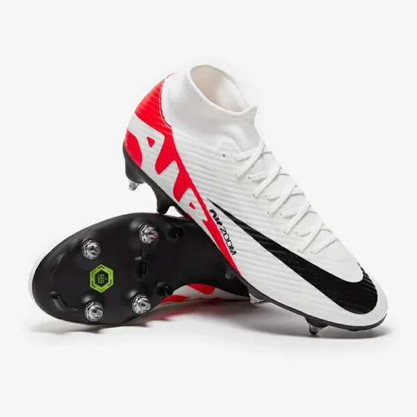 Nike Air Zoom Mercurial Superfly IX Academy SG-Pro Anti-Clog - Hvide/Bright Crimson/Sorte Fodboldstøvler