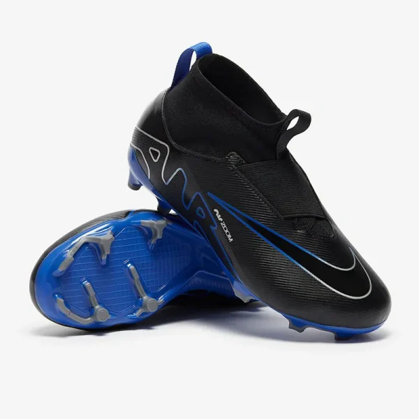 Nike Børn Air Zoom Mercurial Superfly IX Academy FG/MG - Sorte/Chrome/Hyper Royal Fodboldstøvler