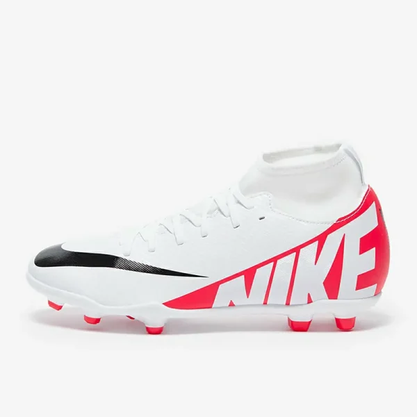 Nike Børn Air Zoom Mercurial Superfly IX Club FG/MG - Hvide/Bright Crimson/Sorte Fodboldstøvler