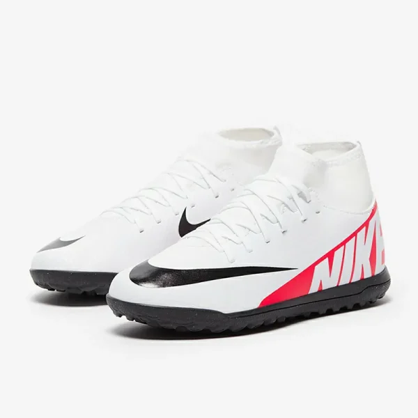 Nike Børn Air Zoom Mercurial Superfly IX Club TF - Hvide/Bright Crimson/Sorte Fodboldstøvler