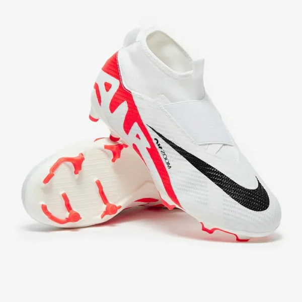 Nike Børn Air Zoom Mercurial Superfly IX Pro FG - Hvide/Bright Crimson/Sorte Fodboldstøvler