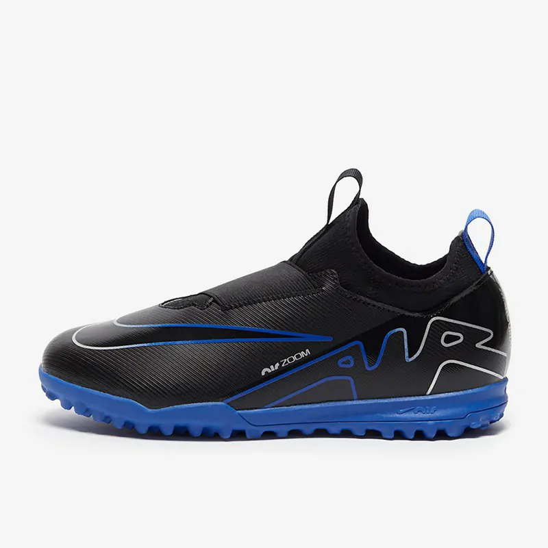 Nike Børn Air Zoom Mercurial Vapor XV Academy TF - Sorte/Chrome/Hyper Royal Fodboldstøvler