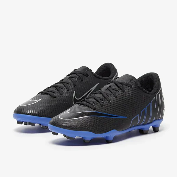 Nike Børn Air Zoom Mercurial Vapor XV Club FG/MG - Sorte/Chrome/Hyper Royal Fodboldstøvler