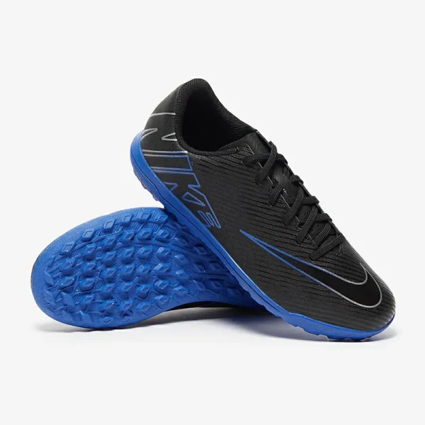 Nike Børn Air Zoom Mercurial Vapor XV Club TF (GS) - Sorte/Chrome/Hyper Royal Fodboldstøvler