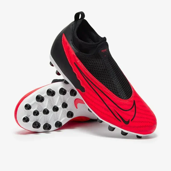 Nike Børn Phantom GX Academy DF AG - Bright Crimson/Sorte/Hvide Fodboldstøvler