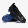 Nike Børn Phantom GX Academy DF FG/MG - Sorte/Chrome/Hyper Royal Fodboldstøvler