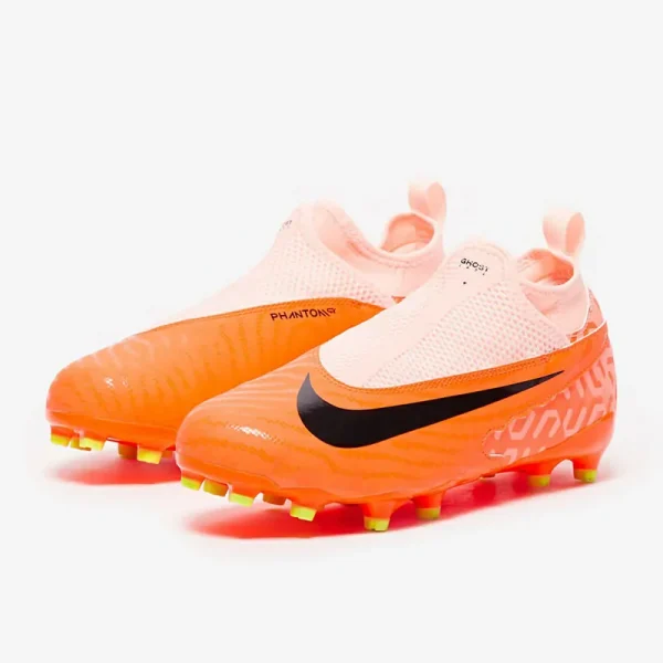 Nike Børn Phantom GX Academy DF NU FG/MG - Guava Ice/Sorte/Total Orange Fodboldstøvler