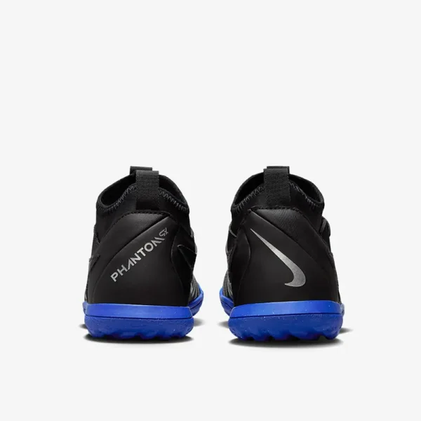 Nike Børn Phantom GX Club DF TF - Sorte/Chrome/Hyper Royal Fodboldstøvler