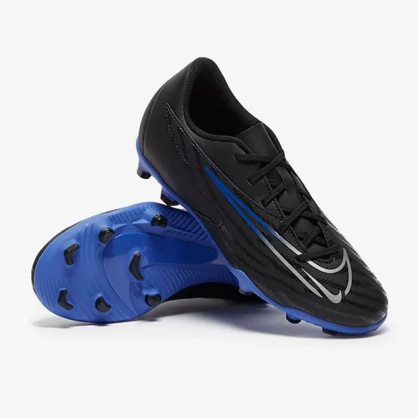 Nike Børn Phantom GX Club FG/MG - Sorte/Chrome/Hyper Royal Fodboldstøvler