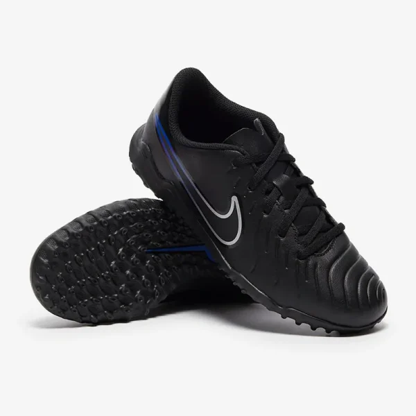 Nike Børn Tiempo Legend X Club TF - Sorte/Chrome/Hyper Royal Fodboldstøvler