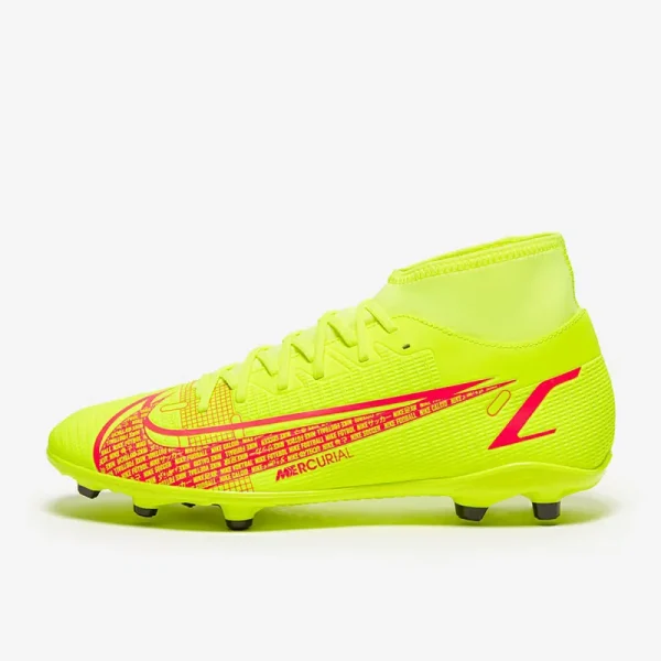 Nike Mercurial Superfly VIII Club DF FG/MG - Volt/Sorte/Bright Crimson Fodboldstøvler