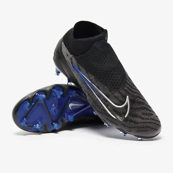 Nike Phantom GX Elite DF FG - Sorte/Chrome/Hyper Royal Fodboldstøvler