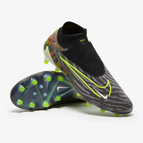 Nike Phantom GX Elite DF Link Pro AG - Sorte/Volt/Hvide/Blå Glow Fodboldstøvler