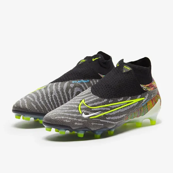 Nike Phantom GX Elite DF Link Pro AG - Sorte/Volt/Hvide/Blå Glow Fodboldstøvler