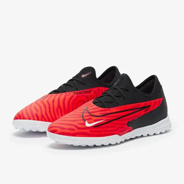 Nike React Phantom GX Pro TF - Bright Crimson/Sorte/Hvide Fodboldstøvler