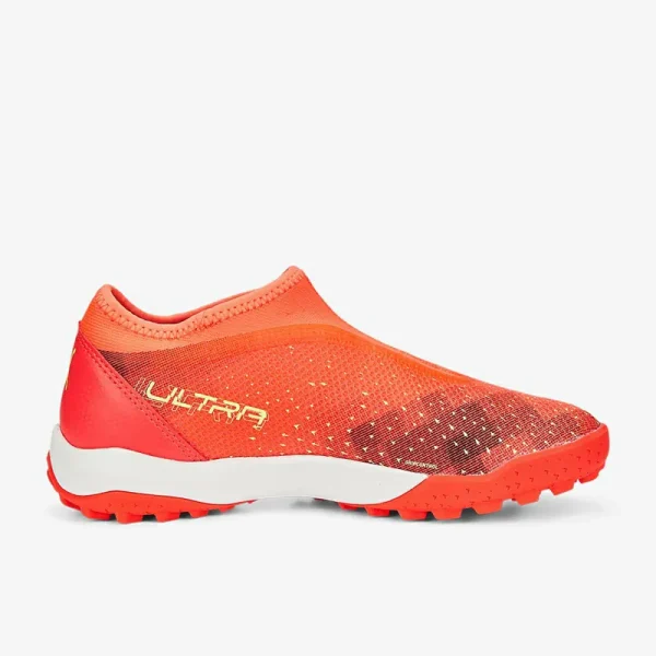 Puma Børn Ultra Match Ll TT Mid - Fiery Coral/Fizzy Light/Puma Sorte Fodboldstøvler