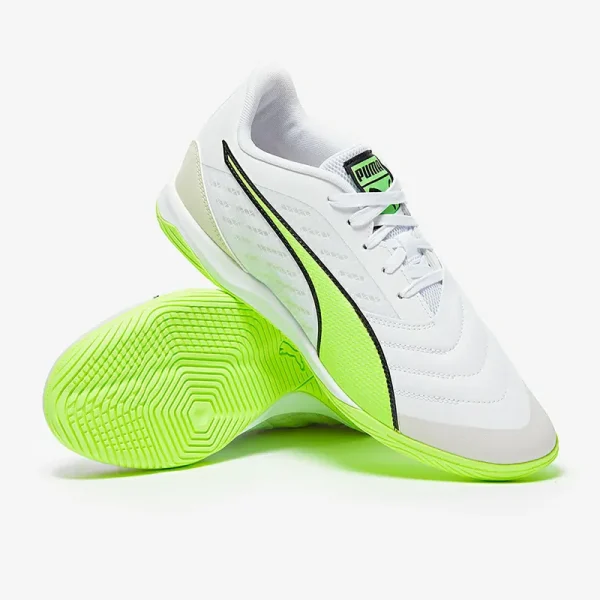 Puma Ibero IV - Puma Hvide/Speed Grønne/Puma Sølv Fodboldstøvler