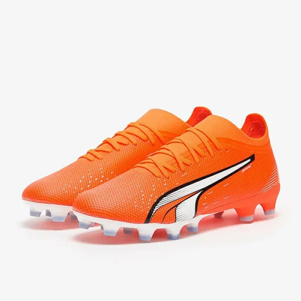 Puma Ultra Match FG/AG - Puma Ultra Orange/Puma Hvide/Blå Glimmer Fodboldstøvler