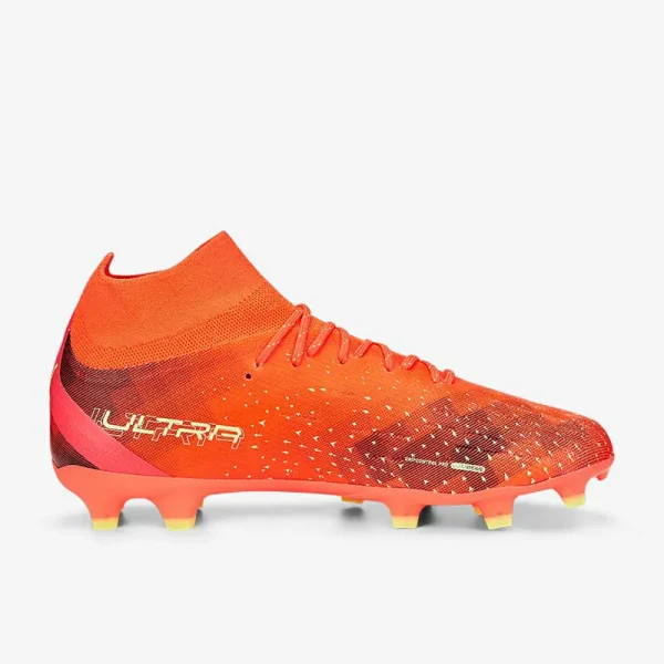 Puma Ultra Pro FG/AG - Fiery Coral/Fizzy Light/Puma Sorte Fodboldstøvler