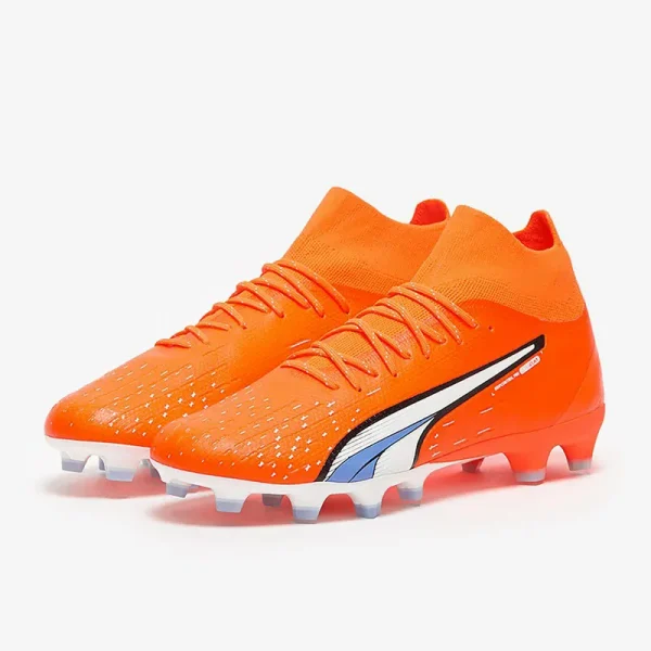 Puma Ultra Pro FG/AG - Puma Ultra Orange/Puma Hvide/Blå Glimmer Fodboldstøvler